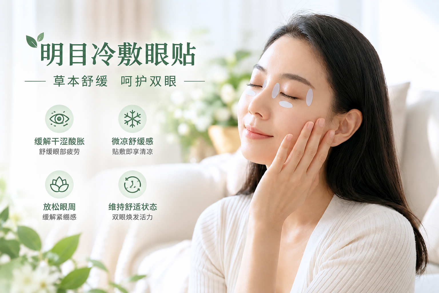 明目冷敷眼贴产品图:草本舒缓,呵护双眼